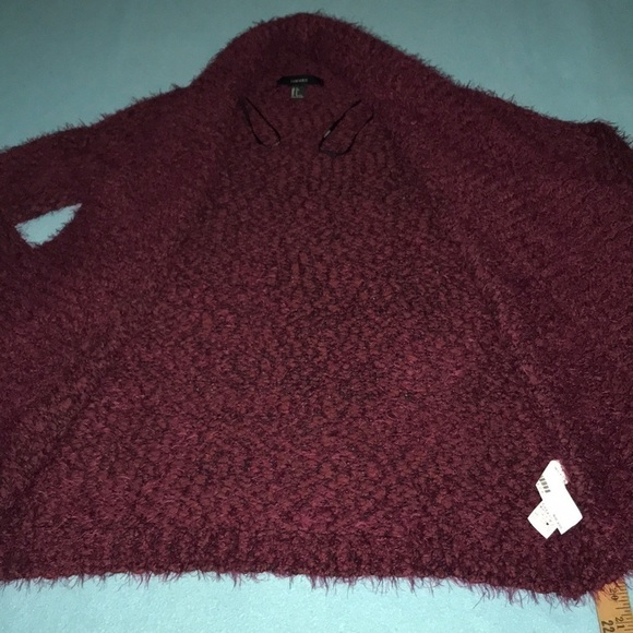 𝅺FOREVER 21 Burgundy Sweater Cardigan size S - Picture 2 of 7